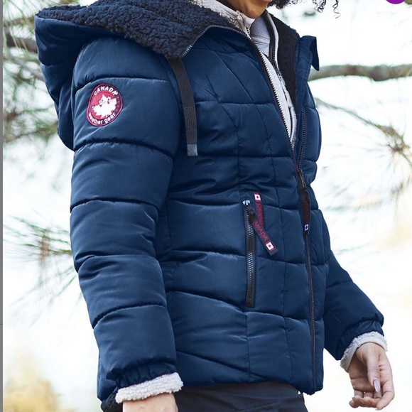 Canada Weather Gear Peacock Sherpa Lined Puffer Coat Winter Size Medium Warm - Picture 3 of 5